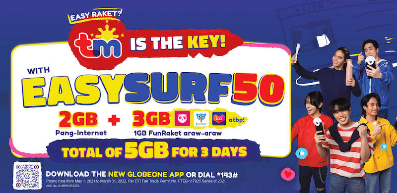 TM outs EasySurf50 FunRaket with 2GB data for internet and 3GB for selected apps!