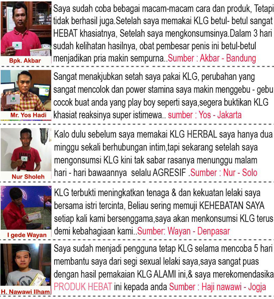 Testimoni Obat Klg Usa Asli