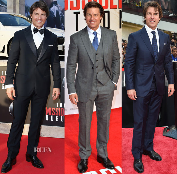 Tom Cruise in Armani Promoting Mission Impossible Rouge Nation