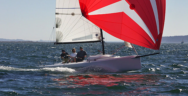 J/70 speedster sailing on Naragansett Bay