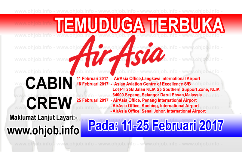 Temuduga Terbuka Cabin Crew Air Asia (11-25 Februari 2017 