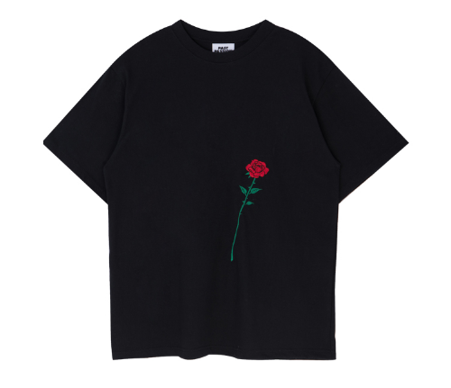 Embroidered Rose Flower T-Shirt