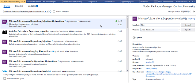 Installed Package - Microsoft.Extensions.DependencyInjection.Abstractions