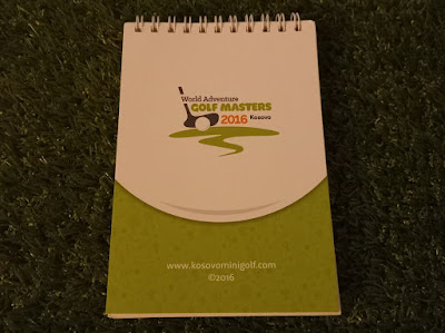 Notebook from the World Adventure Golf Masters 2016 at Prishtina Pro Mini Golf in Kosovo