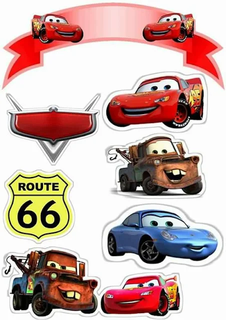 Cars: Free Printable Cake Toppers. 