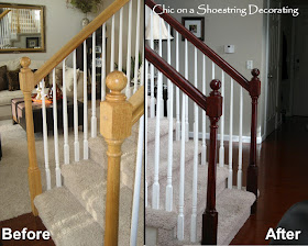 Stain your oak stair rails