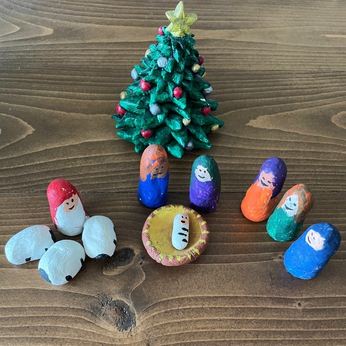 Children's clay nativity