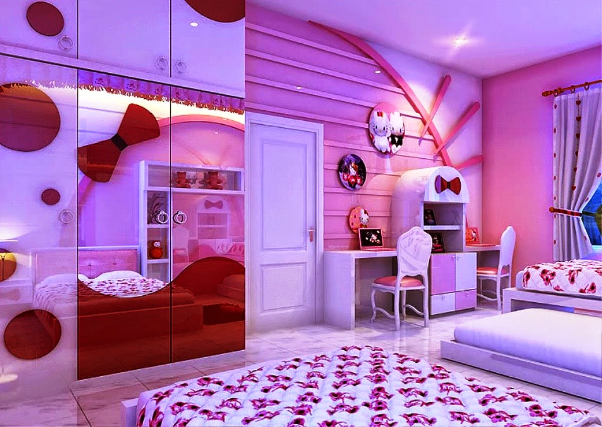 Nuansa Desain Kamar Tidur Anak Hello Kitty Keren Banget