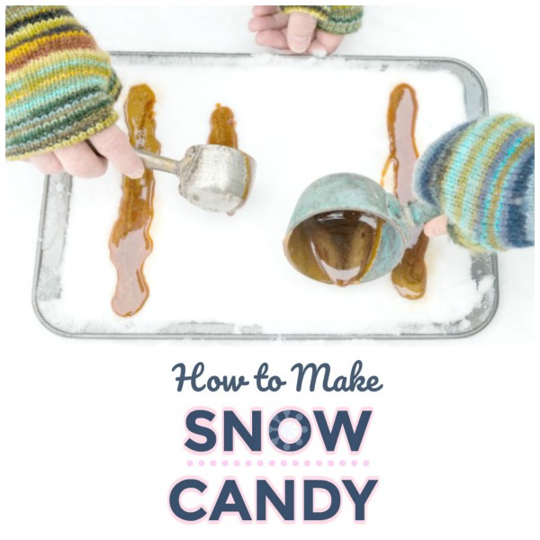 MAKE SNOW CANDY!  A super fun winter activity for kids!  #winteractivitiesforkids #snowcandy #snowrecipe