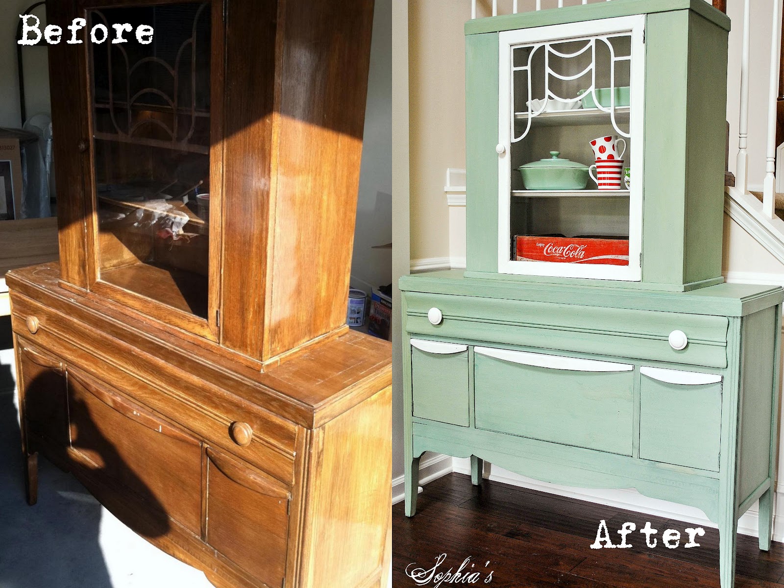 Sophia's: Luckett's Green Milk Paint Cabinet