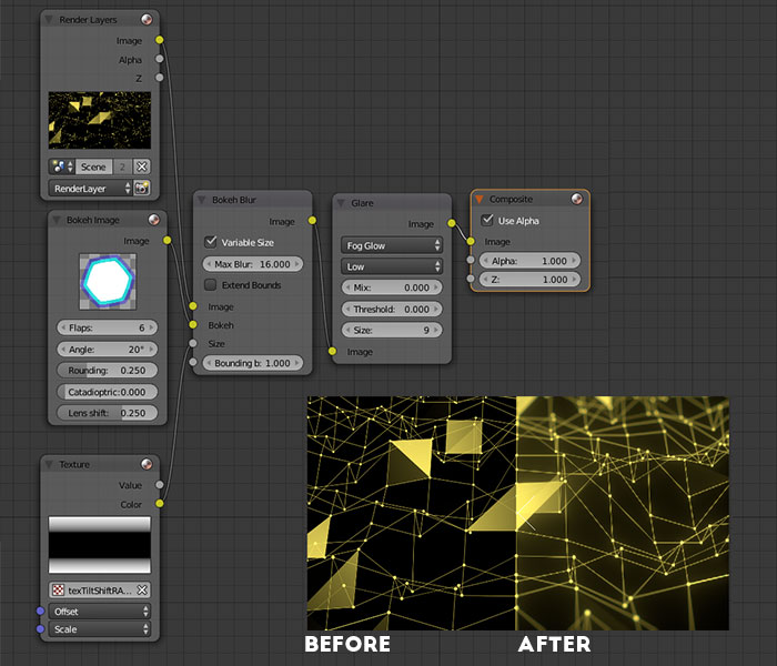 Blender3D Plexus Style Wireframe