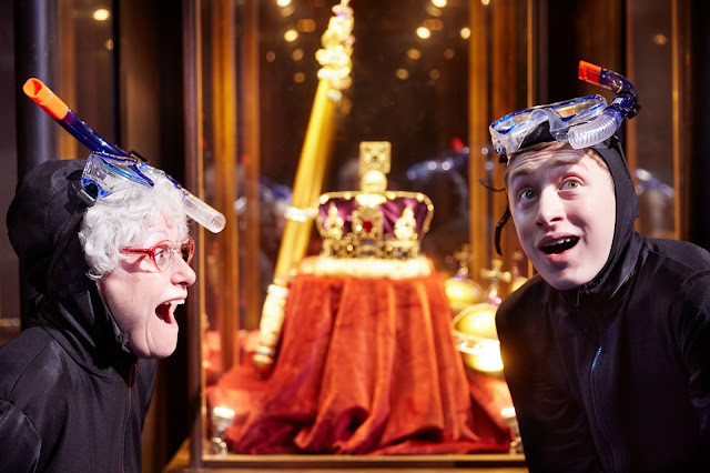 Granny and Ben with the Crown Jewels