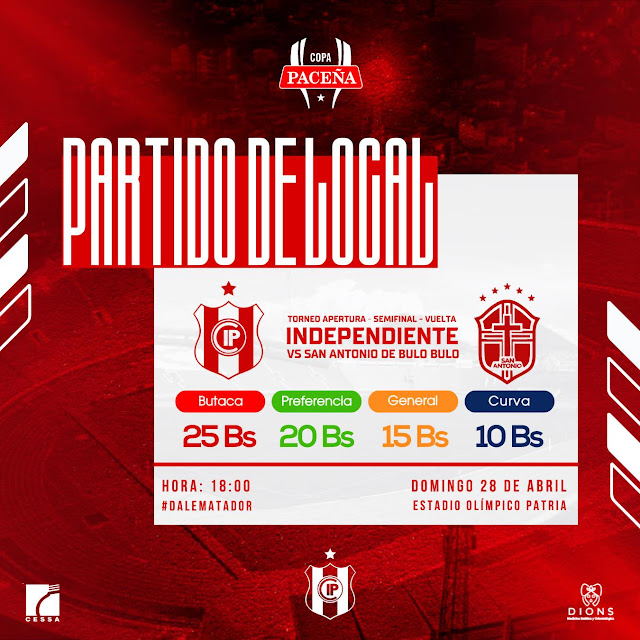 Venta de Entradas Independiente vs San Antonio Semifinal vuelta Apertura 2024