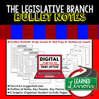Civics notes Civics study guide Civics review materials Civics test prep Civics exam resources Civics interactive notebooks Civics unit outlines The Legislative Branch