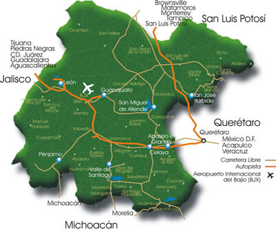 Mapa de Guanajuato Política Regional