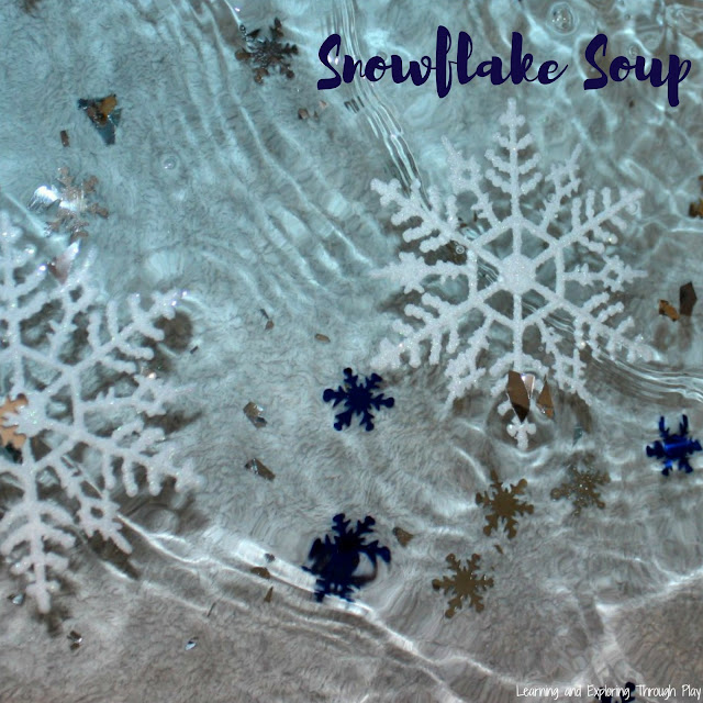 Snowflake Soup. Winter Themed Sensory Play for Kids.