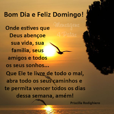 Bom dia e Feliz domingo