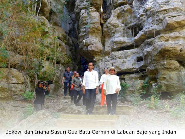 Jokowi dan Iriana Susuri Gua Batu Cermin di Labuan Bajo yang Indah