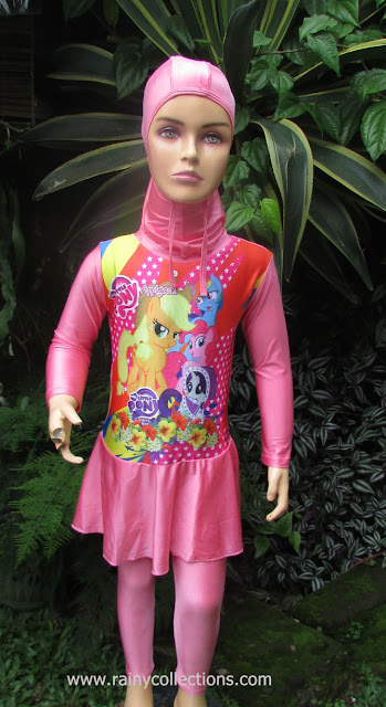 baju renang anak muslimah dengan karakter my little pony