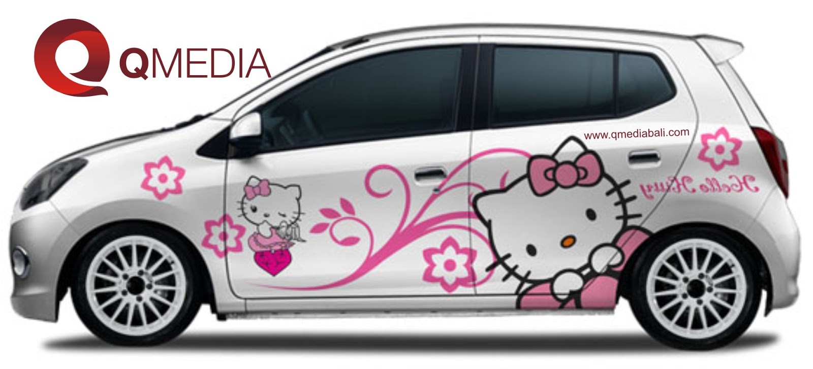 Sticker Mobil Hello Kitty cutting sticker bali