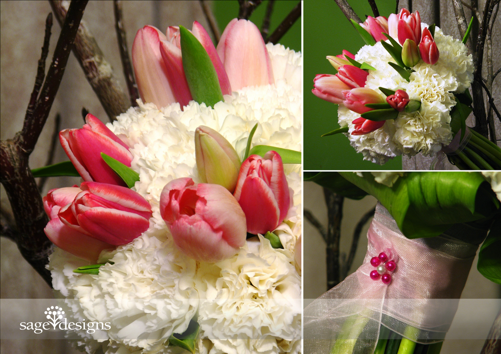 Pink Tulip Wedding Bouquet