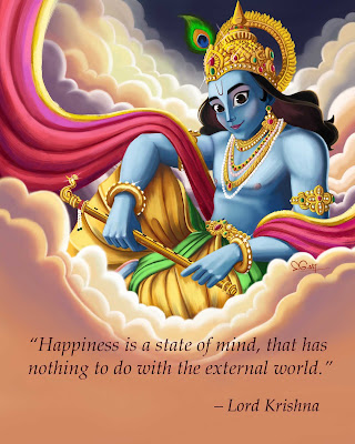 Lord Krishna Painting with Quotes