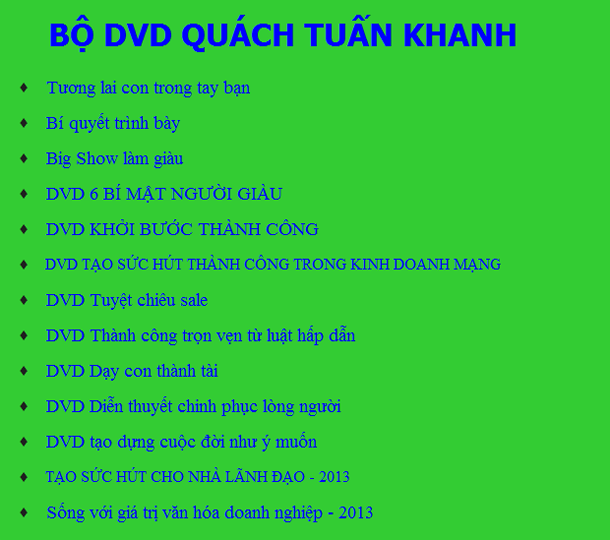 Danh Sách Bộ DVD Quách Tuấn Khanh