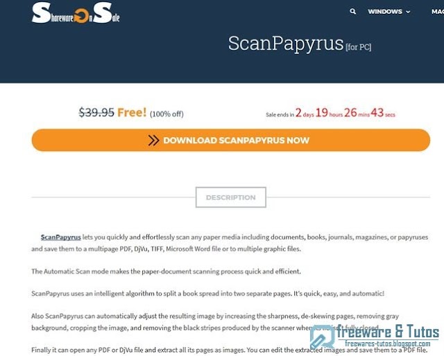 Offre promotionnelle : ScanPapyrus gratuit (3 jours) !