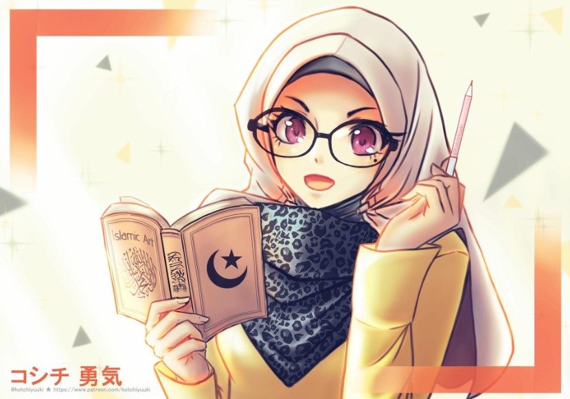 101 Gambar Kartun Muslimah Berhijab Cantik Menggunakan 