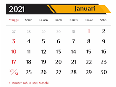Gratis Template Kalendar 2021