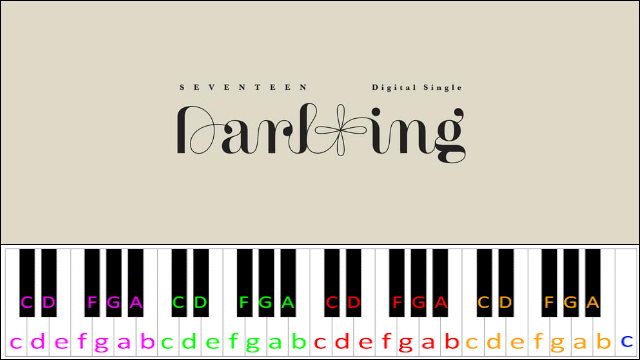 Darl+ing by SEVENTEEN Piano / Keyboard Easy Letter Notes for Beginners