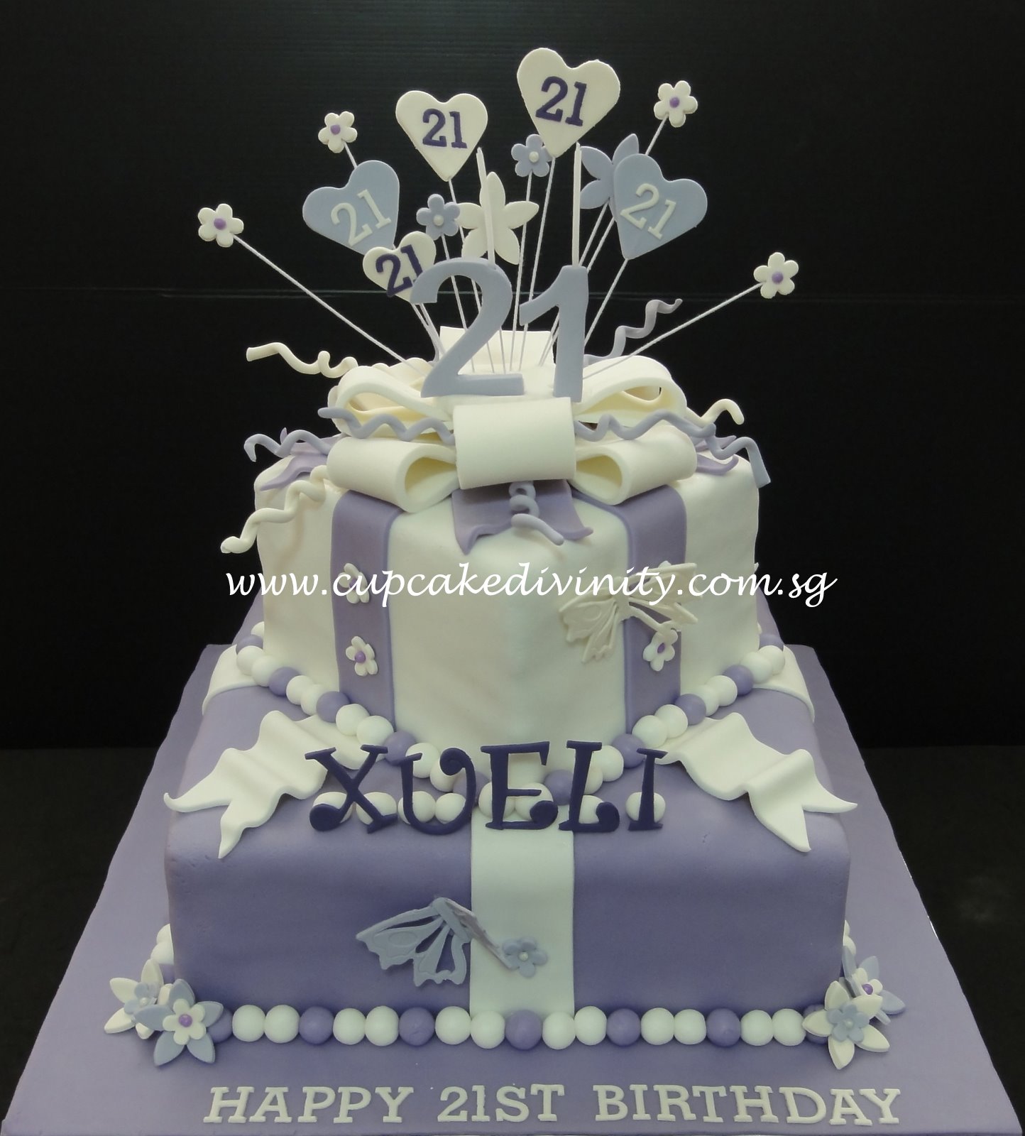 wedding cake decorations ribbon tier Xueli Present Fondant cake