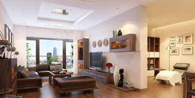 Thiết kế phòng khách chung cư kết hợp phòng đọc sách đem lại sự tiện nghi cho không gian sống