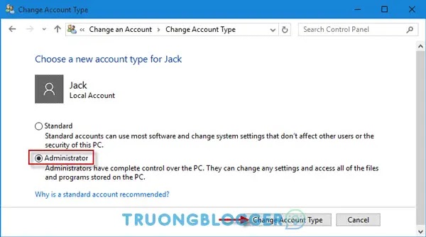 Khắc phục lỗi mất quyền Administrator trên Windows 10