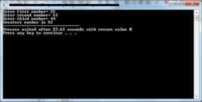 Write a C++ program that prompts the user to input three integer values and find the greatest value of the three values.