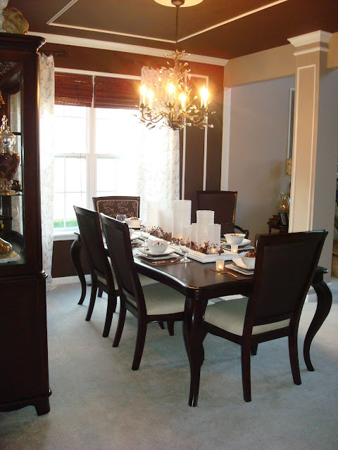 chocolate brown dining room