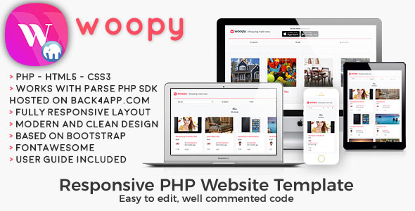 woopy - PHP Listings + Chat Web Template - Scripts Free Download