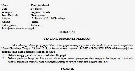 Contoh Surat Pernyataan Cerai Dari Istri - Contoh Two