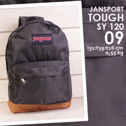 jual online tas ransel jansport kanvas polos warna hitam harga murah 