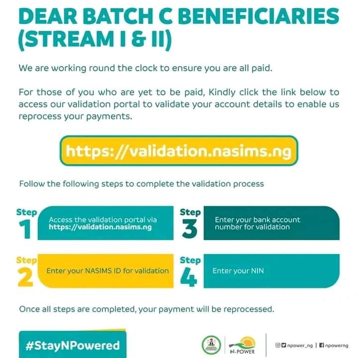 Hukumar Npower ta ci gaba da tabbatar wa masu cin gajiyar shirin Batch C1 da C2 Npower cewa babu bukatar fargaba kan jinkirin biyan Stipend