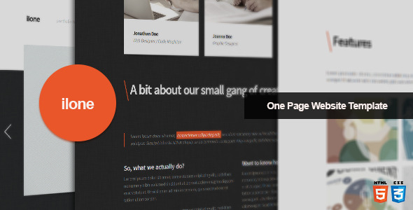 Ilone - One Page Portfolio Template - Portfolio Creative