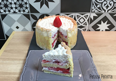 recette de charlotte fraises et vanille, charlotte aux fraises, charlotte vanille et fraises, charlotte printanière, recette de biscuits à la cuillère, chantilly mascarpone, charlotte aux fruits, pâtisserie, dessert, patissi-patatta