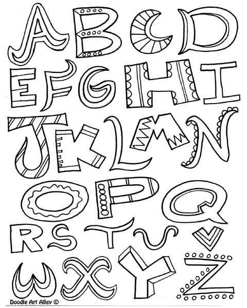 Great alphabet coloring pages for adults and kids