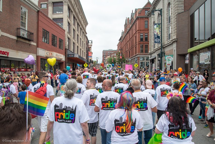 Portland, Maine USA June 2017 photo by Corey Templeton. A few photos from yesterday's big Pride Portland parade which runs from Monument Square all the way down to a festival in Deering Oaks Park.