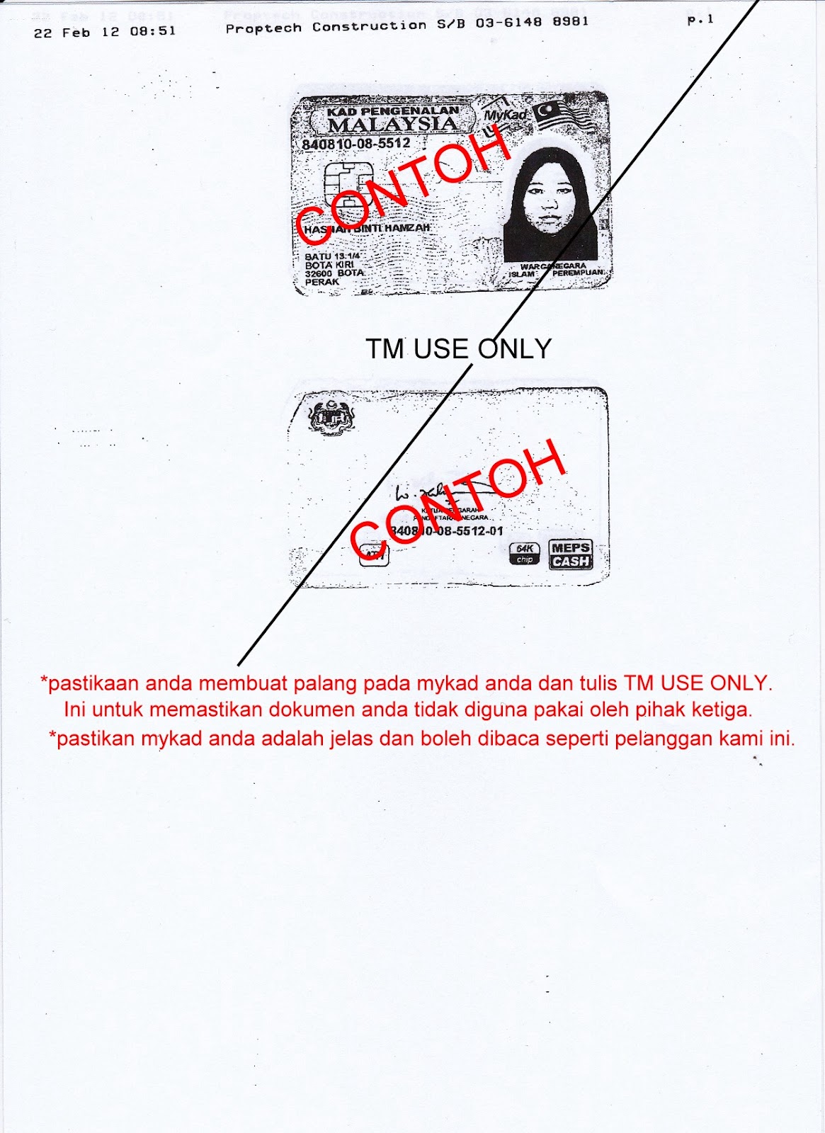 TOM~Telco -Malay: Contoh Dokumen Pendaftaran Perniagaan