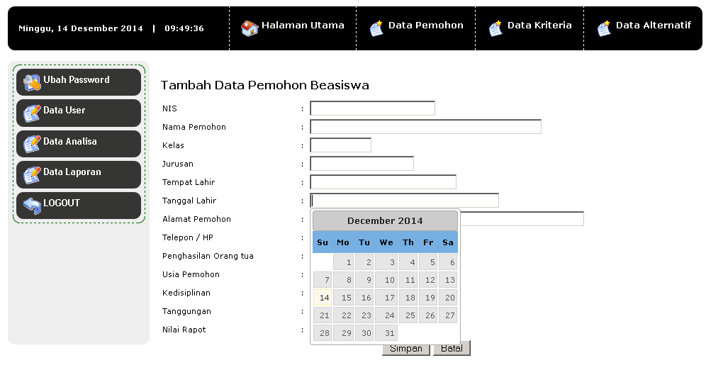Aplikasi sistem pendukung keputusan metode ahp berbasis 