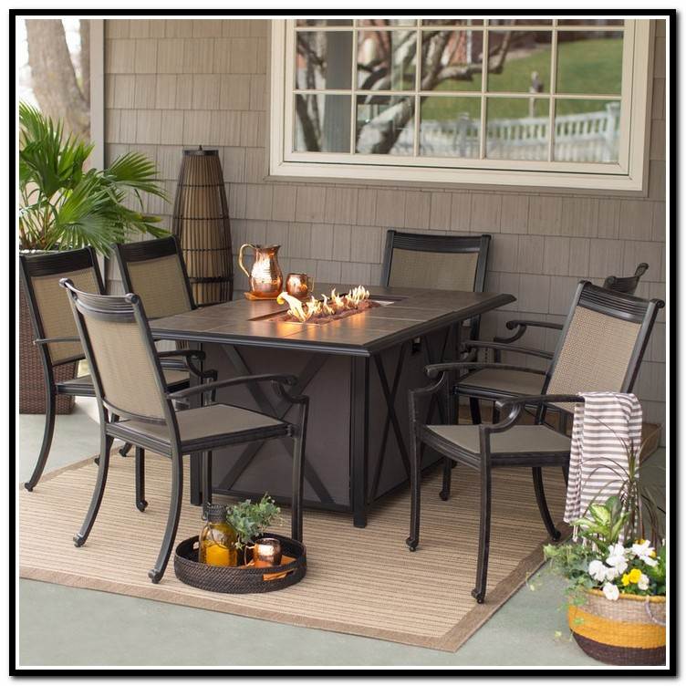 home depot patio dining sets with fire pit