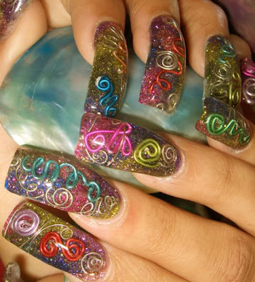 Latest Acrylic Nails Design Picture 2012