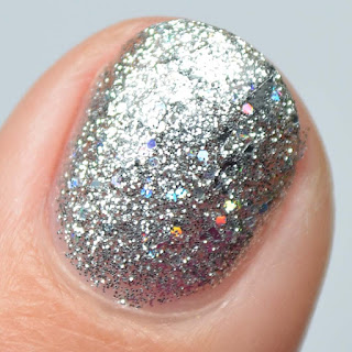 silver glitter nail polish