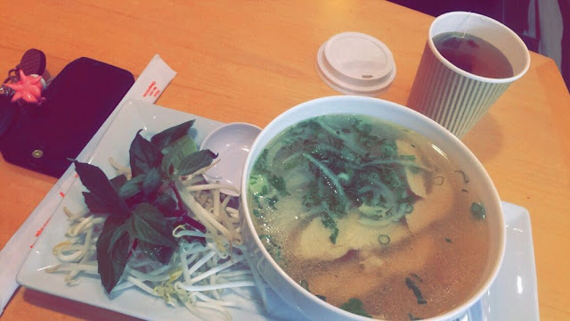 Chicken PHO and Hot Green Tea